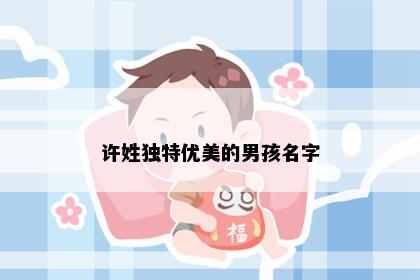 许姓独特优美的男孩名字